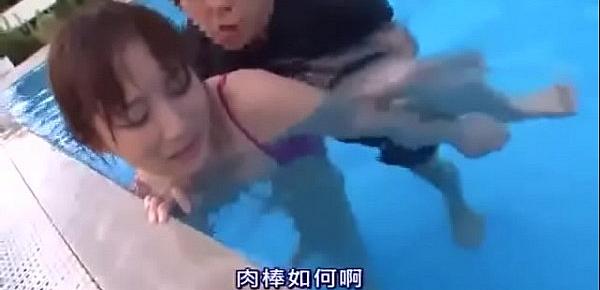  Japanese busty sex in public swimming pool